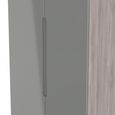 Milan Grey Gloss and Grey Oak 2 Door 2 Drawer Double Wardrobe