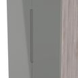 Milan Grey Gloss and Grey Oak 2 Door Plain Tall Wardrobe