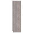 Milan Grey Gloss and Grey Oak 3 Door Tall Combi Wardrobe - 1 Mirror and LHF 2 Drawers