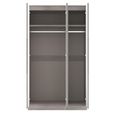 Milan Grey Gloss and Grey Oak 3 Door Tall Triple Wardrobe - 1 Mirror