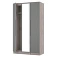 Milan Grey Gloss and Grey Oak 3 Door Tall Triple Wardrobe - 1 Mirror