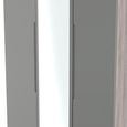Milan Grey Gloss and Grey Oak 3 Door Tall Triple Wardrobe - 1 Mirror