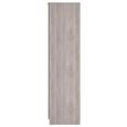 Milan Grey Gloss and Grey Oak 3 Door Tall Triple Wardrobe - 1 Mirror