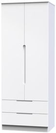 Milan White Gloss 2 Door 2 Drawer Double Wardrobe