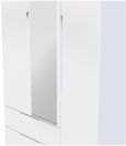 Milan White Gloss 3 Door Tall Combi Wardrobe - 1 Mirror and LHF 2 Drawers