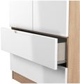Milan White Gloss and Oak Effect 2 Door 2 Drawer Double Wardrobe