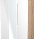 Milan White Gloss and Oak Effect 3 Door Tall Triple Wardrobe - 1 Mirror