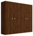 Modern Eva Wardrobe - 4 Door - Walnut with Gold Trim