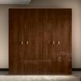 Modern Eva Wardrobe - 4 Door - Walnut with Gold Trim