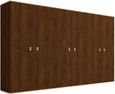 Modern Eva Wardrobe - 6 Door - Walnut with Gold Trim