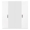 Modern Mara Mirror Wardrobe - 4 Door - White