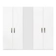 Modern Mara Mirror Wardrobe - 5 Door - White