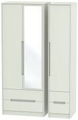 Monaco Cashmere 3 Door Tall Combi Wardrobe - 1 Mirror
