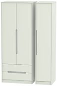 Monaco Cashmere 3 Door Tall Triple Wardrobe - LHF 2 Drawers