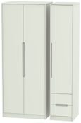 Monaco Cashmere 3 Door Tall Triple Wardrobe - RHF 2 Drawers