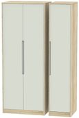 Monaco Cashmere and Oak Effect 3 Door Tall Triple Wardrobe