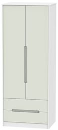 Monaco Cashmere and White 2 Door 2 Drawer Tall Wardrobe