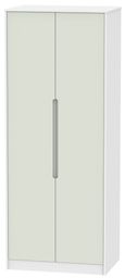 Monaco Cashmere and White 2 Door Plain Tall Wardrobe