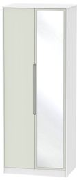 Monaco Cashmere and White 2 Door Tall Wardrobe - 1 Mirror