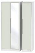 Monaco Cashmere and White 3 Door Tall Triple Wardrobe - 1 Mirror