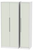 Monaco Cashmere and White 3 Door Tall Triple Wardrobe