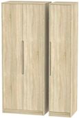 Monaco Oak Effect 3 Door Tall Triple Wardrobe