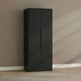 Monaco Wardrobe - 2 Door - Plain - Tall - Black