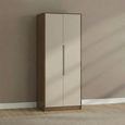 Monaco Wardrobe - 2 Door - Plain - Tall - Cashmere and Carini Walnut