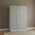 Monaco Wardrobe - 3 Door - Tall - Triple - Grey and White