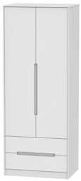 Monaco White 2 Door 2 Drawer Tall Wardrobe