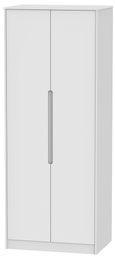 Monaco White 2 Door Plain Tall Wardrobe
