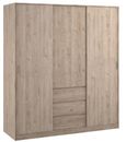 Naia Oak Effect 3 Door 3 Drawer Wardrobe