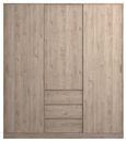 Naia Oak Effect 3 Door 3 Drawer Wardrobe