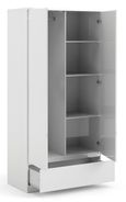 Naia White Gloss 2 Door 1 Drawer Double Wardrobe