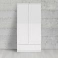 Naia White Gloss 2 Door 1 Drawer Double Wardrobe