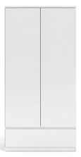 Naia White Gloss 2 Door 1 Drawer Double Wardrobe