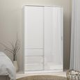 Naia White Gloss 2 Door 3 Drawer Wardrobe