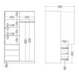 Naia White Gloss 2 Door 3 Drawer Wardrobe