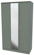 Nashville Green 3 Door Tall Triple Wardrobe - 1 Mirror