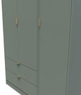 Nashville Green 3 Door Tall Triple Wardrobe - LHF 2 Drawers