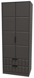 New York Graphite 2 Door 2 Drawer Tall Wardrobe