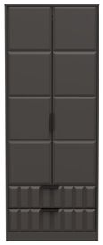New York Graphite 2 Door 2 Drawer Tall Wardrobe