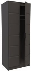 New York Graphite 2 Door Plain Tall Wardrobe