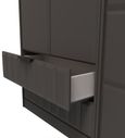 New York Graphite 3 Door Tall Triple Wardrobe - LHF 2 Drawers