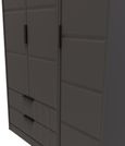 New York Graphite 3 Door Tall Triple Wardrobe - LHF 2 Drawers