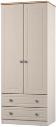 Norfolk Cashmere and Oak Effect 2 Door 2 Drawer Double Wardrobe