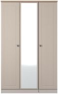 Norfolk Cashmere and Oak Effect 3 Door Triple Wardrobe - 1 Mirror