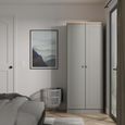 Norfolk Grey and Oak Effect 2 Door Plain Wardrobe