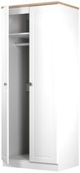 Norfolk White and Oak Effect 2 Door Plain Wardrobe