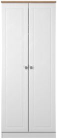 Norfolk White and Oak Effect 2 Door Plain Wardrobe